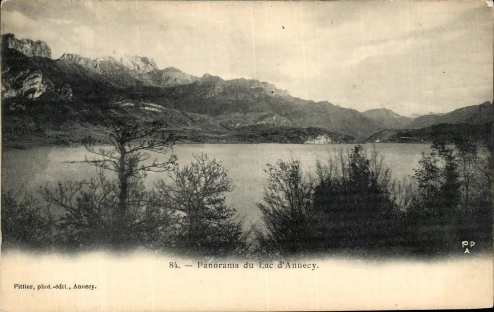 Panorama do Lago d'Annecy — Pittier, fot.-edit., Annecy, n°84 - Frente