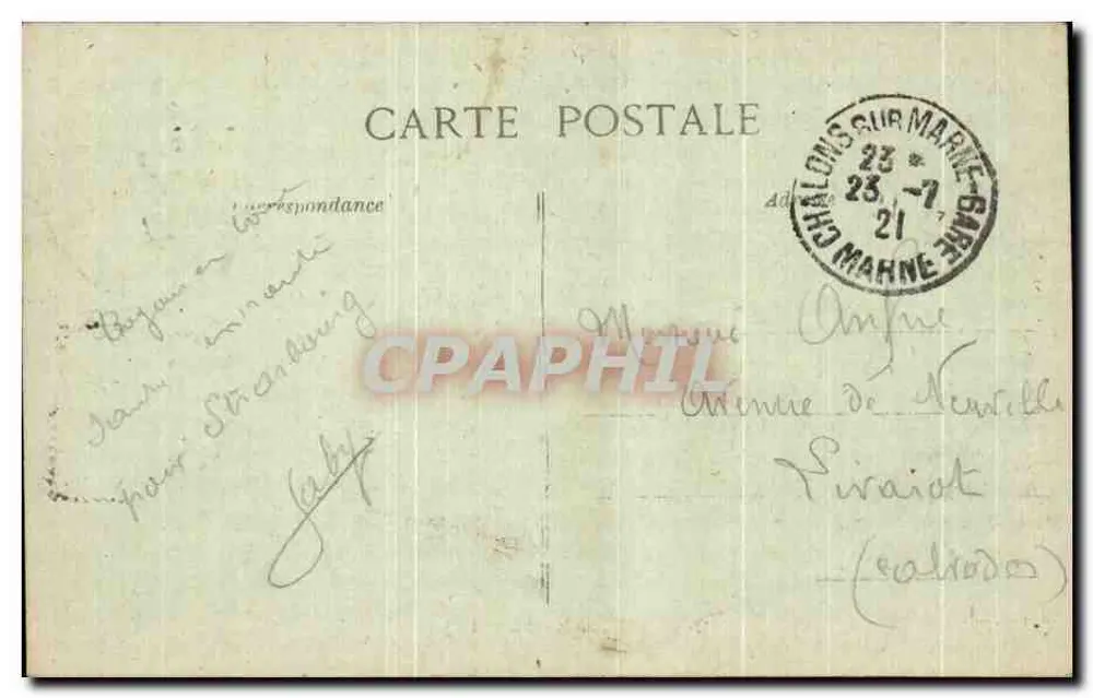 Chalons-sur-Marne — O Jardim — A. B. C. Dépandée, n°117 - Verso