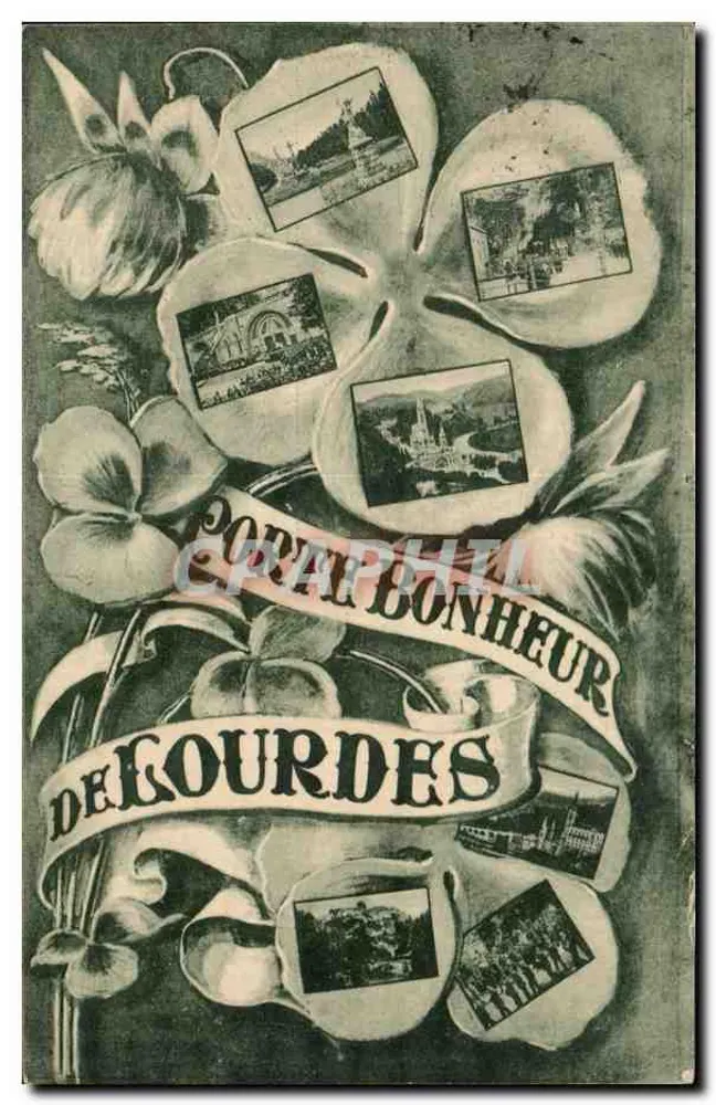 Lourdes — Carta postal de felicidade — Myriam-Hôtel Lourdes - Frente