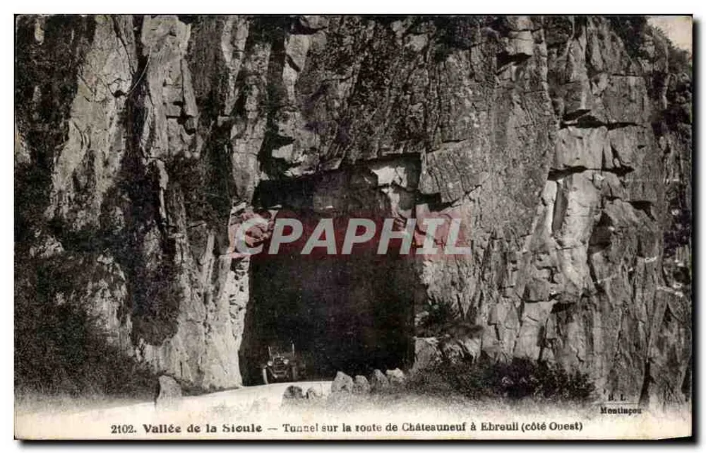 Tal der Sioule — Tunnel auf der Straße von Châteauneuf nach Ebreuil (Westseite) — B. L. Montinçon - Vorderseite