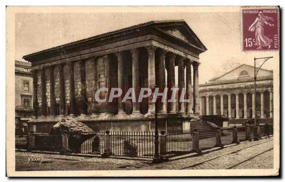 Nîmes — La Maison Carrée et le Théâtre — Éditions d'Art VVG, Paris - Recto