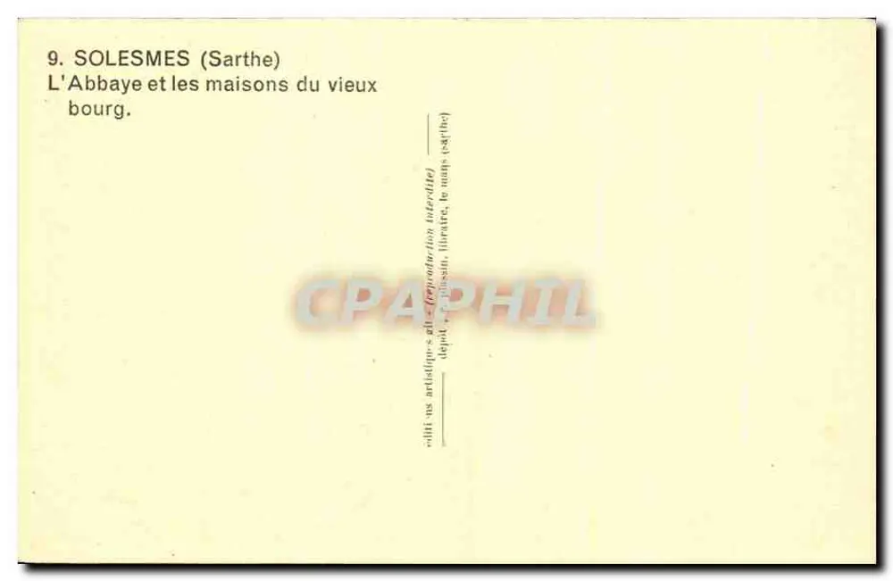 Solemes (Sarthe) — Die Abtei und die Häuser des alten Dorfes — Verlag: édit. des artistiques et littéraires (Sarthe) - Rückseite