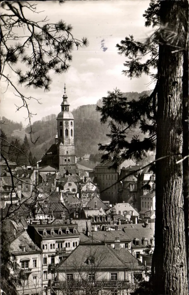 Baden-Baden — vista panorâmica com igreja — Echle Photographie, 5053 - Frente