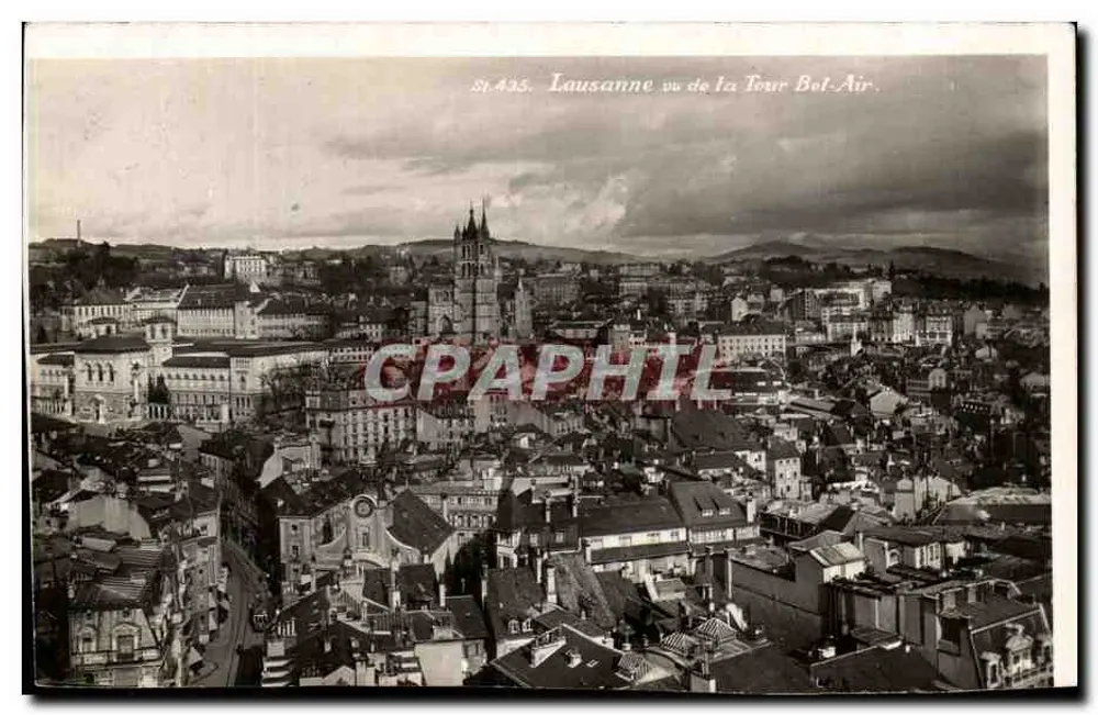 Lausanne vom Bel-Air-Turm aus gesehen — Serie 435 — Phototypie Co. Lausanne - Vorderseite