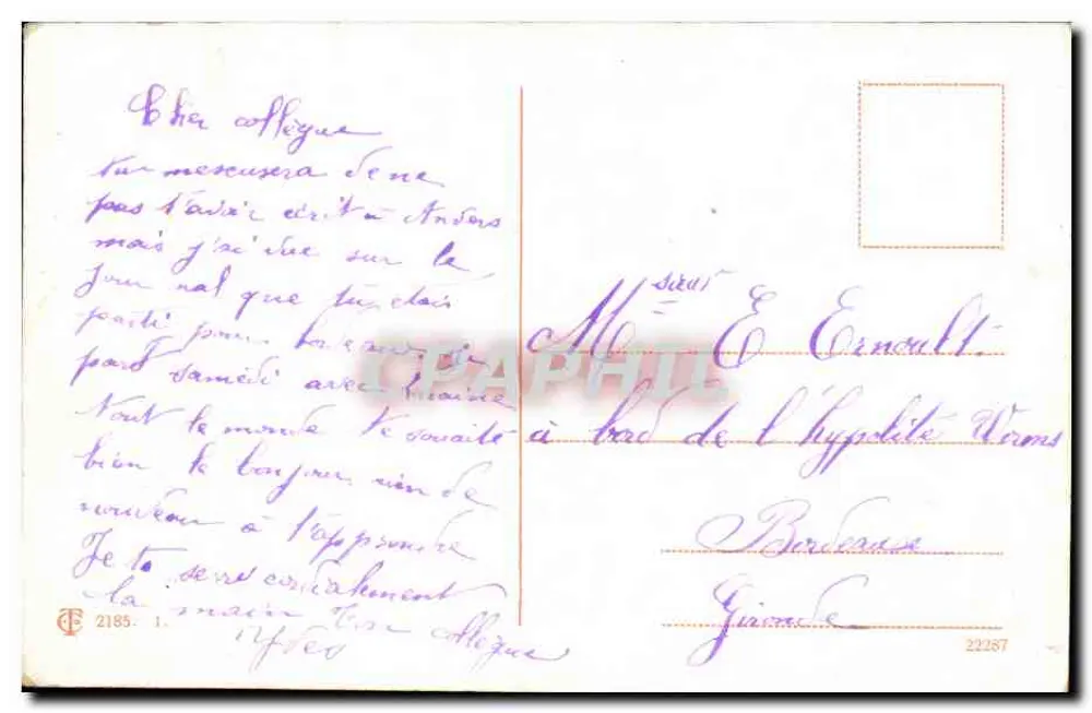 Floresta de pinheiros — campo de flores — República Francesa, 10c - Verso