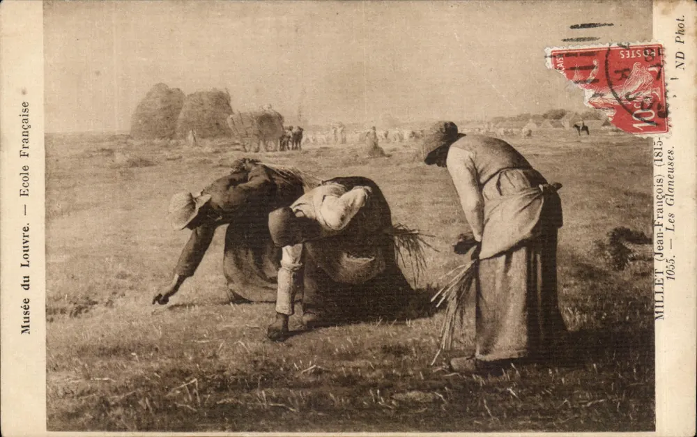 Las Glaneuses — Museo del Louvre — Escuela francesa — MILLET (Jean-François) 1855 - Anverso