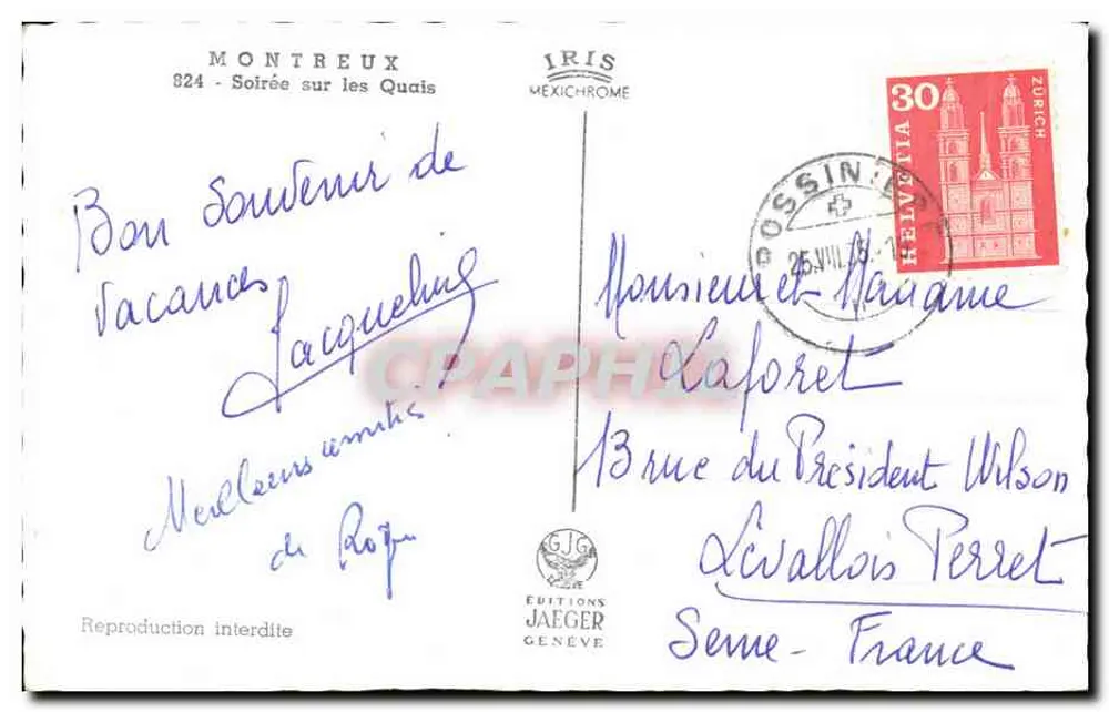 Montreux — Noite nos Quais — Edições Jaeger - Verso