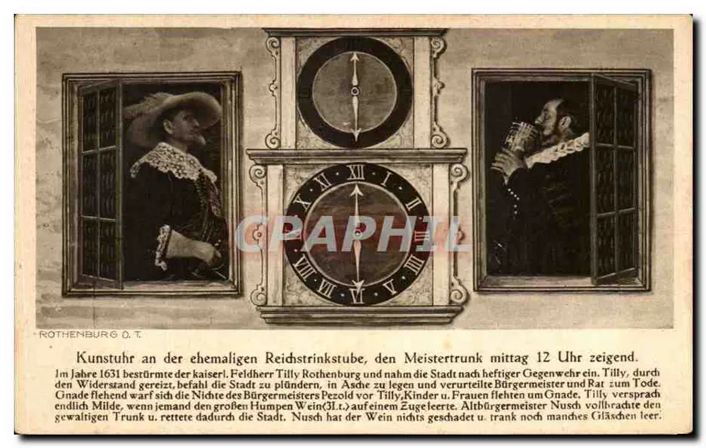 Renaissance-Stil-Uhr — historische Szene in Rothenburg o.T. — Verlag o.T. - Vorderseite