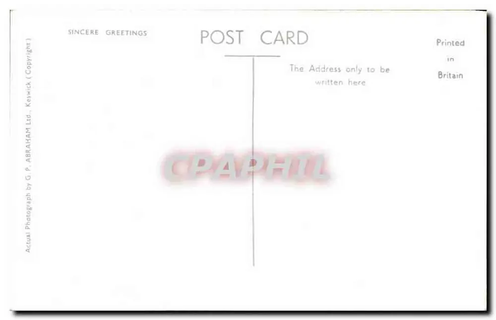Dafnias de Wordsworth por Ullswater — G. P. Abrahams Ltd. n° 4065 - Verso
