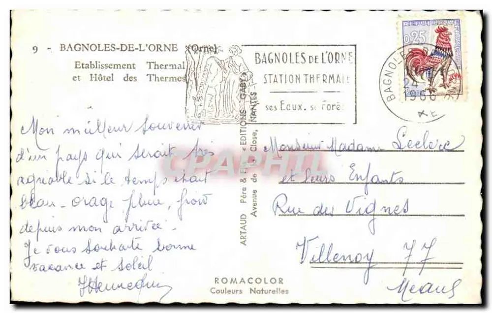Hotel dos Termas em Bagnolles-de-l'Orne — editor Gaby, n°9 - Verso