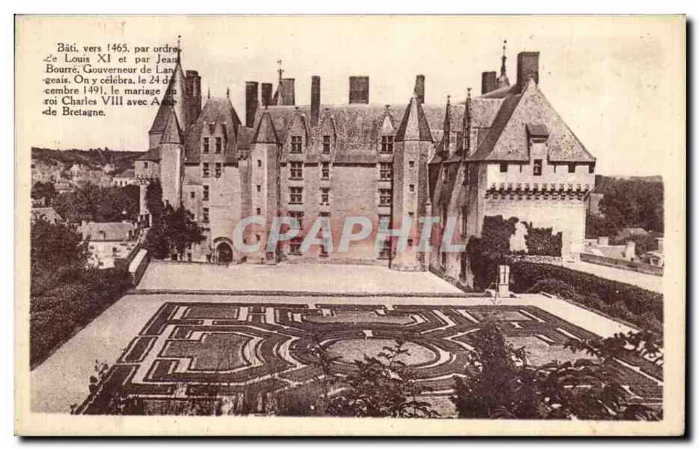 Castelo de Langeais — Vista do castelo e do jardim à inglesa — Imp. Lévy et Seurmen, Paris - Frente