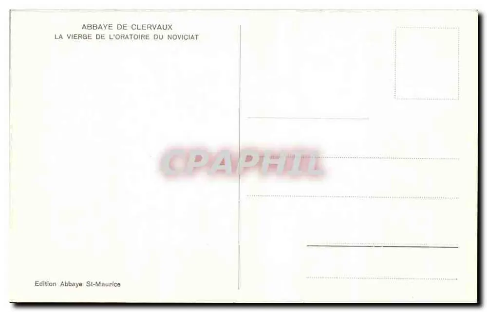 Maria vom Oratorium des Noviziats — Abtei Clervaux — Edition Abtei St-Maurice - Rückseite