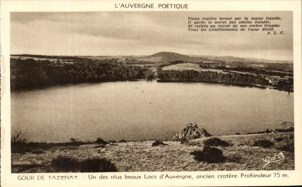 Gour de Tazenat — ancien cratère, lac d'Auvergne — éditeur J. Gouttefangeas - Vorderseite