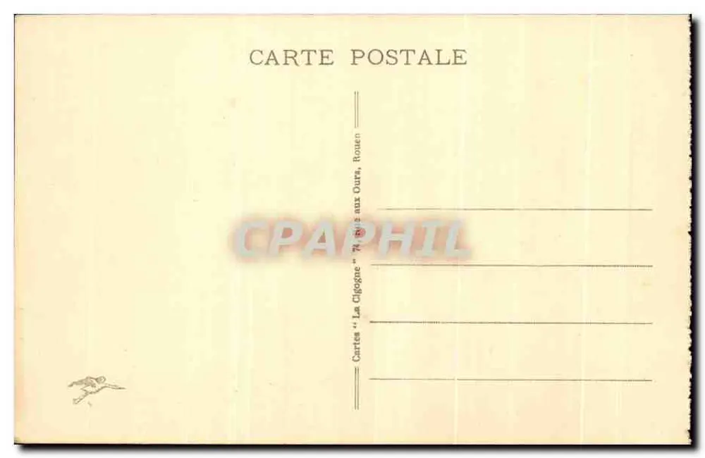 Rouen — Vecchie Case sull’Eau-de-Robec — Cartes • La Cigogne, Rouen - Verso
