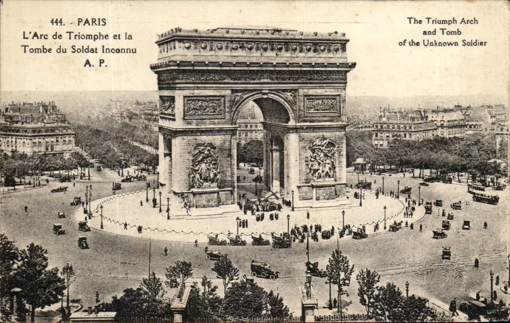 Paris - L'Arc de Triomphe und die Grabstätte des Unbekannten Soldaten — A.P. n°444 - Vorderseite