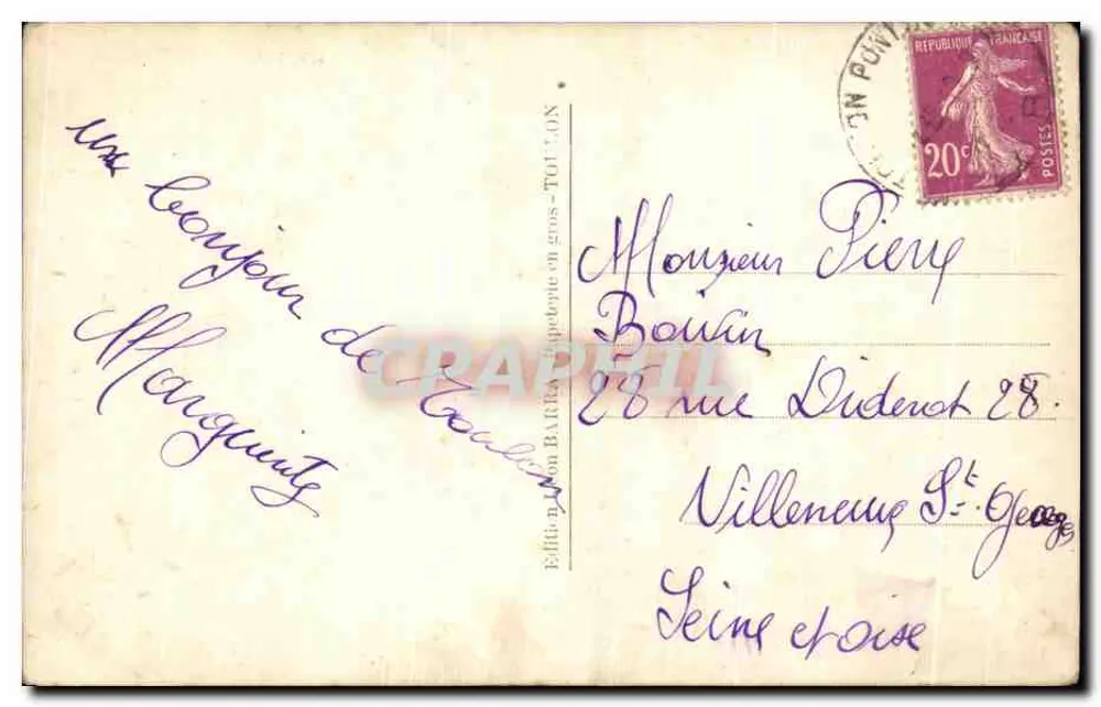 Toulon - Plaza de la Libertad — editor Édifié par BARRA - n°15 - Reverso
