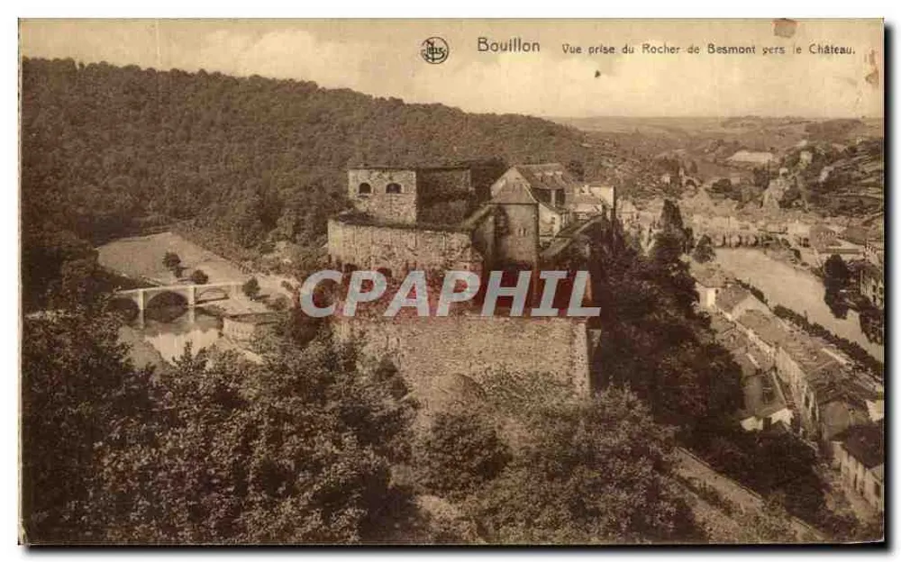 Bouillon — Blick vom Rocher de Besmont zum Schloss — JAS - Vorderseite