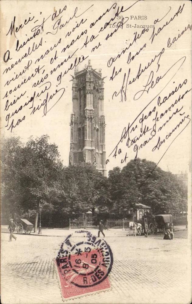Torre St-Jacques — Parigi — editore sconosciuto, numero di serie non visibile - Recto