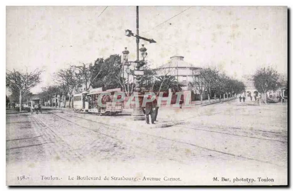 Toulon — Der Boulevard de Strasbourg - Avenue Carnot — M. Bar, phototyp. Toulon - Vorderseite