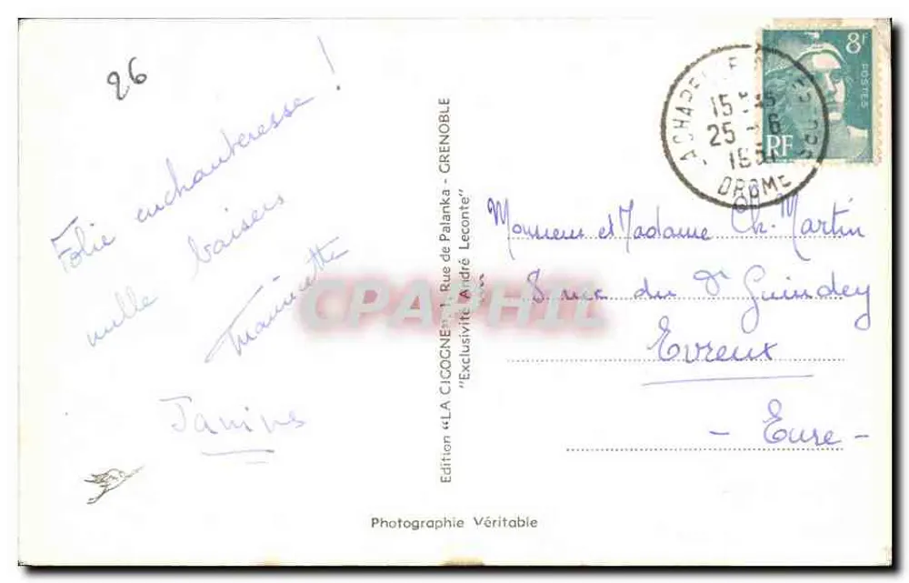 Les Grands Goulets — A Estrada — A Cegonha - Verso