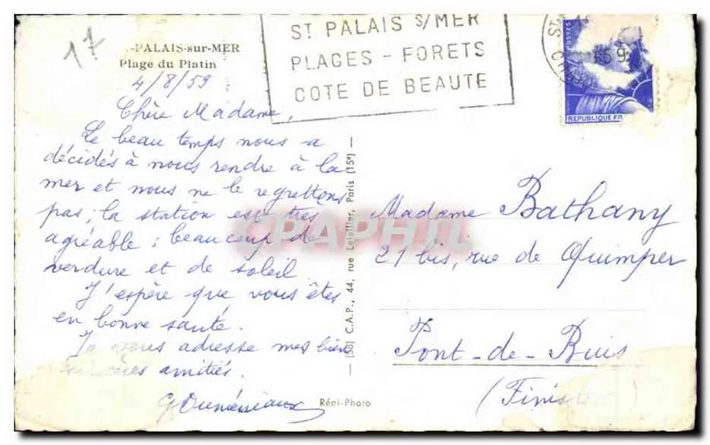 Praia do Platina — Saint-Palais-sur-Mer — Réni-Photo - Verso