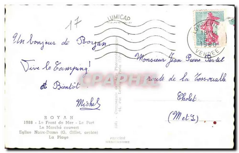 Royan — vue panoramique du port, de la plage et du marché couvert — éditeur LUMICAP - Verso