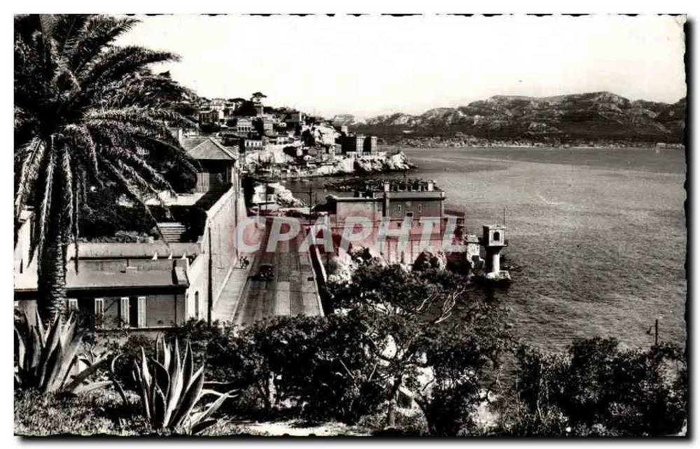 Vue da Corniche em Marselha — O Litoral Mediterrâneo — Société Éditions de France - Frente