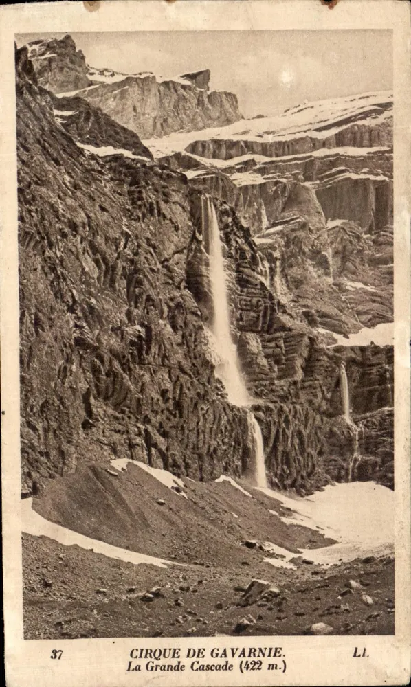 Circo de Gavarnie — A Grande Cascata (422 m.) — Lévy e Neudien Reunidos, n° 37 - Frente