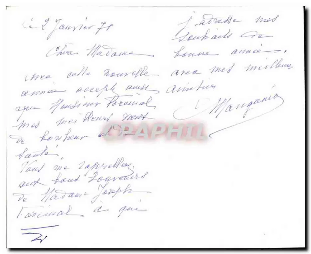 Paisagem invernal — Boa Ano — carta postal - Verso