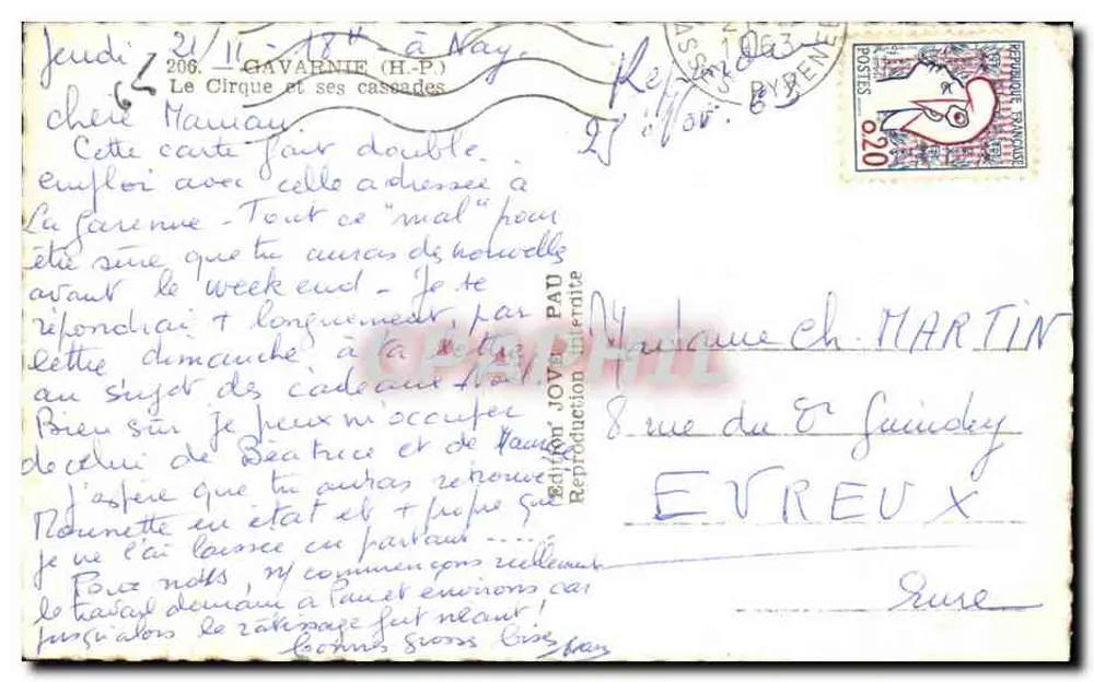 O Circo e suas cascadas — Gavarnie (H-P) — edição JOYE PAU n°206 - Verso