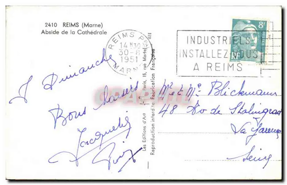 Abside da Catedral — Reims — Edições de Arte - Verso