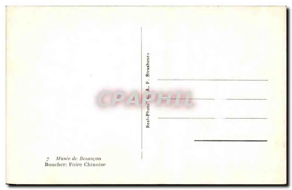 Feira Chinesa — Museu de Besançon — Boucher: A. P. Strasbourg - Verso