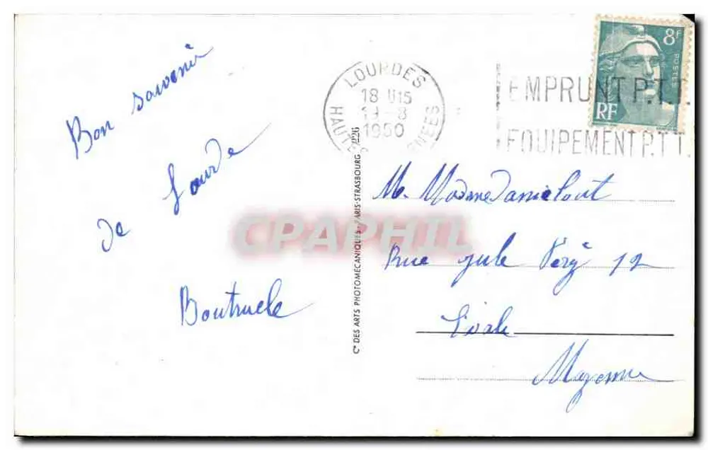 Lourdes — Erinnerung an Lourdes — C'DES ARTS PHOTOMECANIQUE - Rückseite