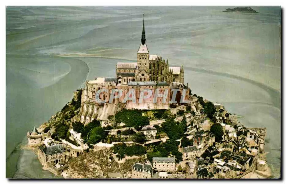 Monte Saint-Michel — vista aérea — Pierre Artaud & Cie, Nantes - Frente