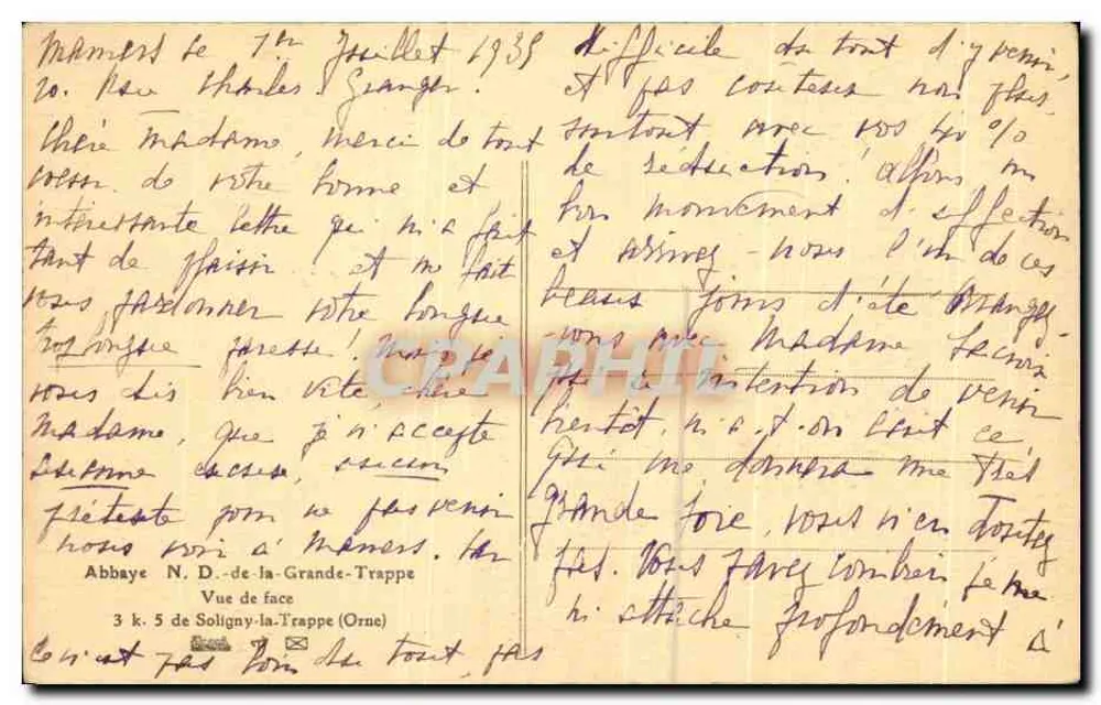 Abtei der Grande-Trappe — Frontalansicht — Abtei N.D. de la Grande-Trappe, 3 k. 5 de Soligny-la-Trappe (Orne) - Rückseite