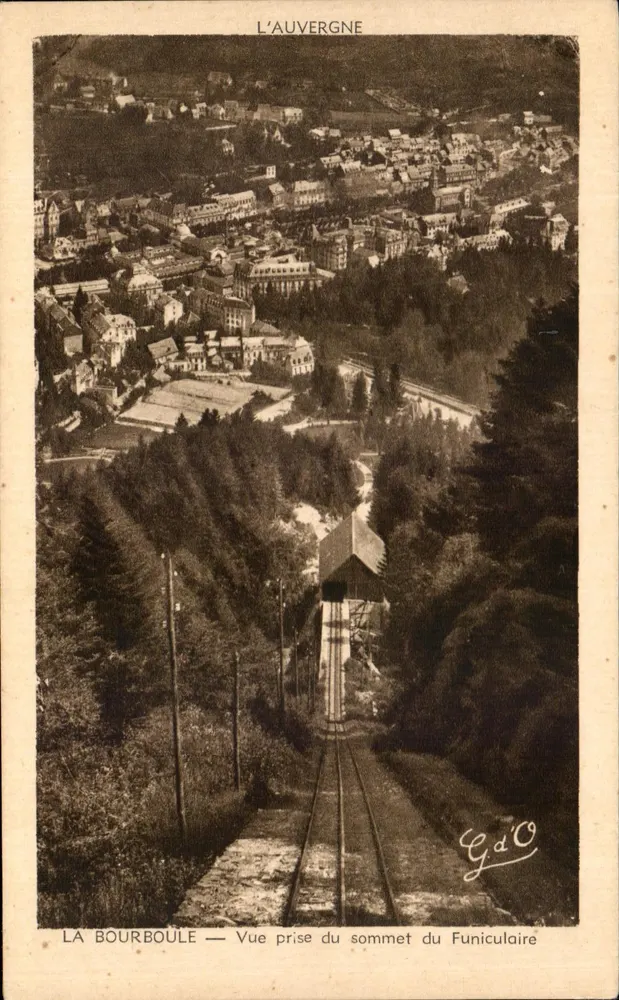 La Bourboule — Ansicht vom Gipfel des Funiculars — Auvergne — G.d'O - Vorderseite