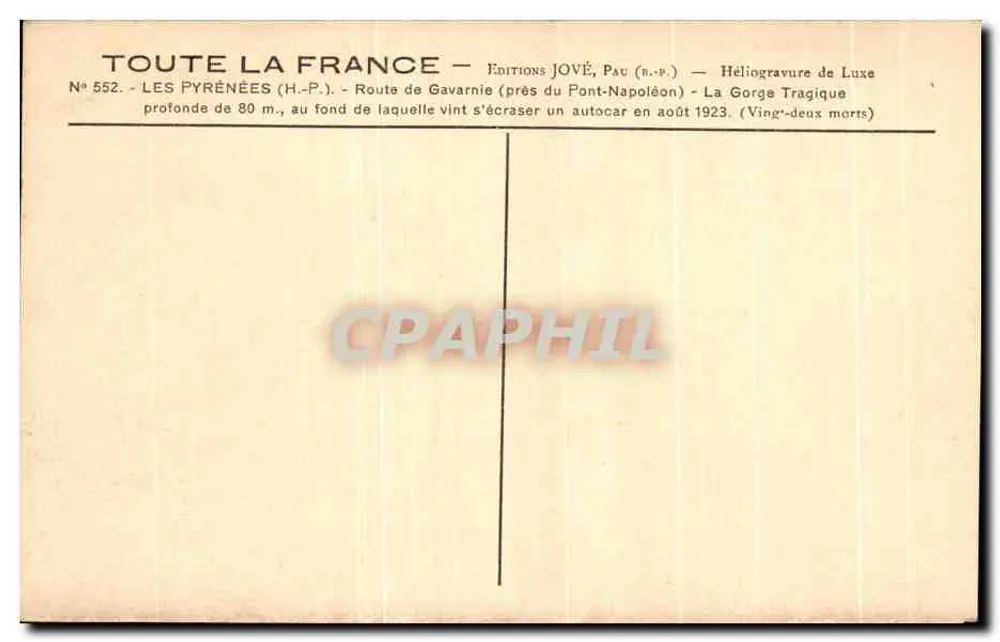 Die Pyrenäen — Route de Gavarnie nahe Pont-Napoléon — Éditions Jové, Pau - Rückseite