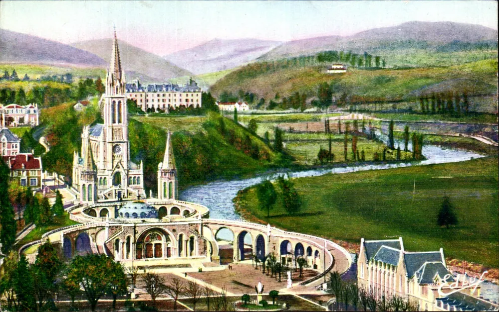 Lourdes — Ansicht des Schlosses — Édition P. Douzet, 8, Pl. Peyramale, Lourdes - Vorderseite