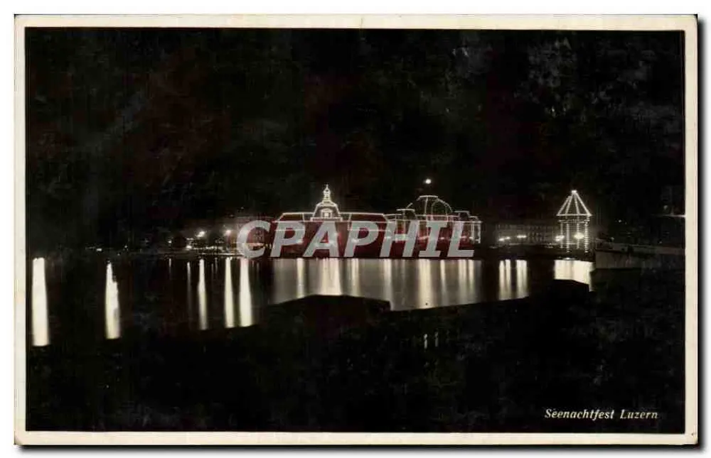Festival noturno em Luzern — Festival nocturne sur le lac — Photoglob-Wehrli-Voegeli A.-G., Zurich - Frente