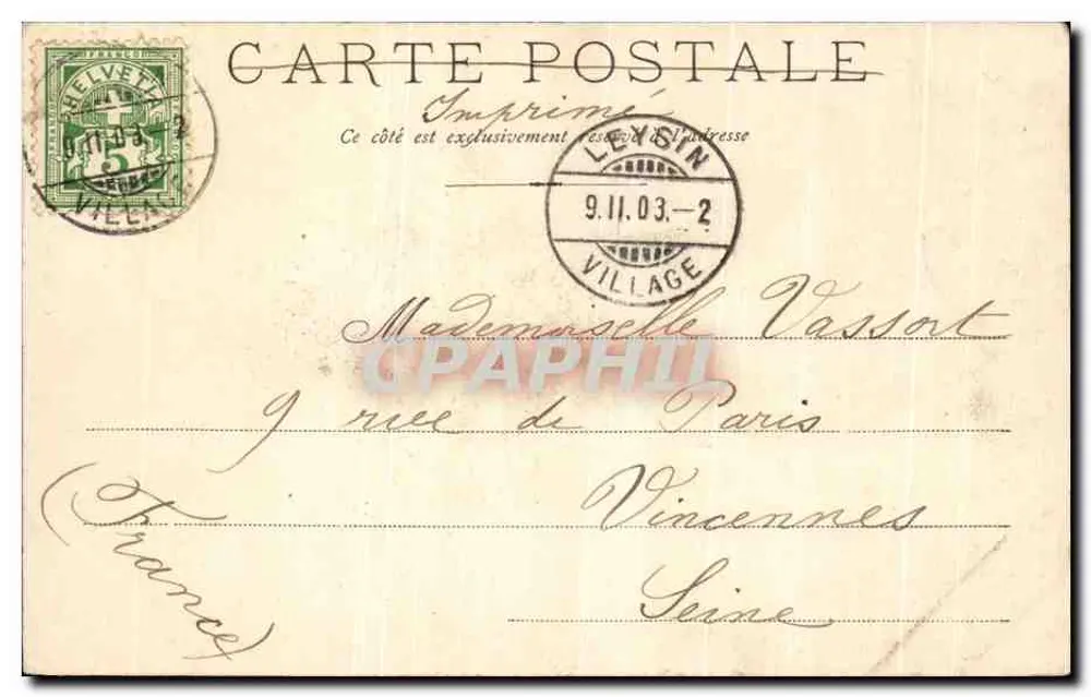 Lago Taney — vista lacustre com montanhas — J.T. 2198 - Verso