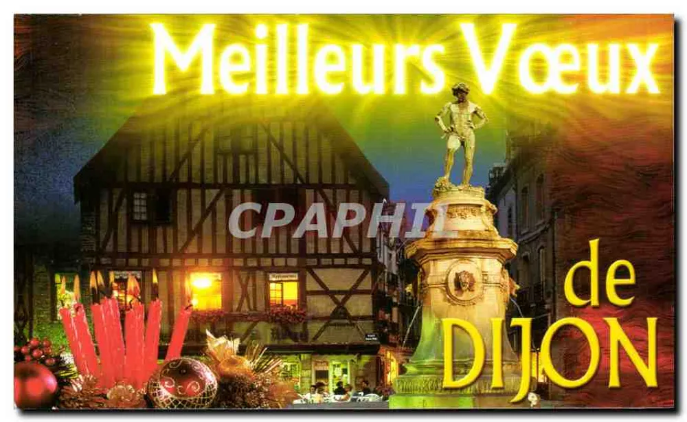 Dijon — Estátua e casa com colmios — Edições Valoîre-Blois - Frente
