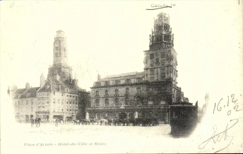 Calais — Place d'Armes — Rathaus und Museum — Édito-Service S.A. n° D2 465 64 08 - Vorderseite