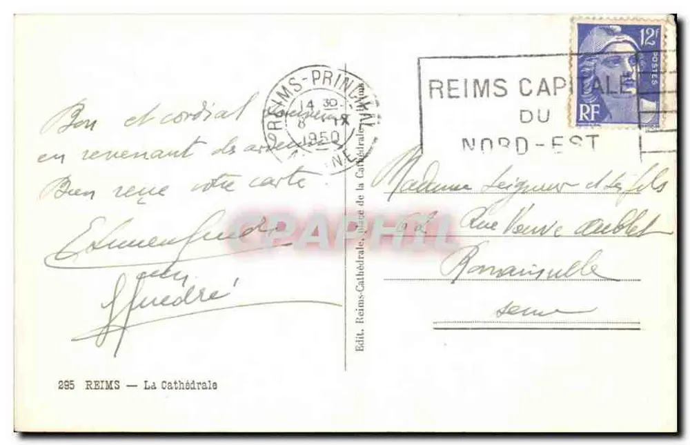 Reims — A Catedral — Editora Reims-Catedral, n°295 - Verso