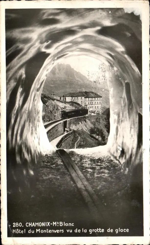 Hôtel du Montenvers von der Eisgrotte aus gesehen — Chamonix-Mont-Blanc, Verlag Edition Mont-Blanc-Léman, n° 280 - Vorderseite