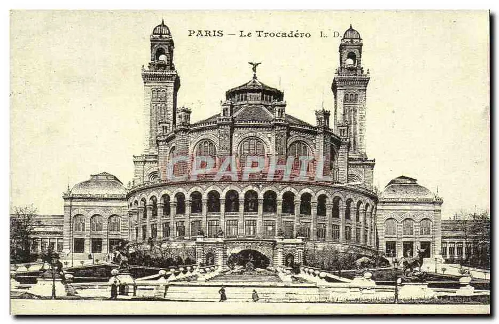 Paris — O Trocadéro — L.D. — Cartas de Outrora - Frente