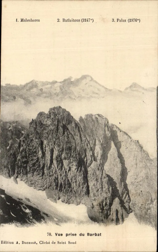 Vista tirada do Barbat — Montanhas do Massif dos Aravis — Edição A. Ducassé, n°70 - Frente