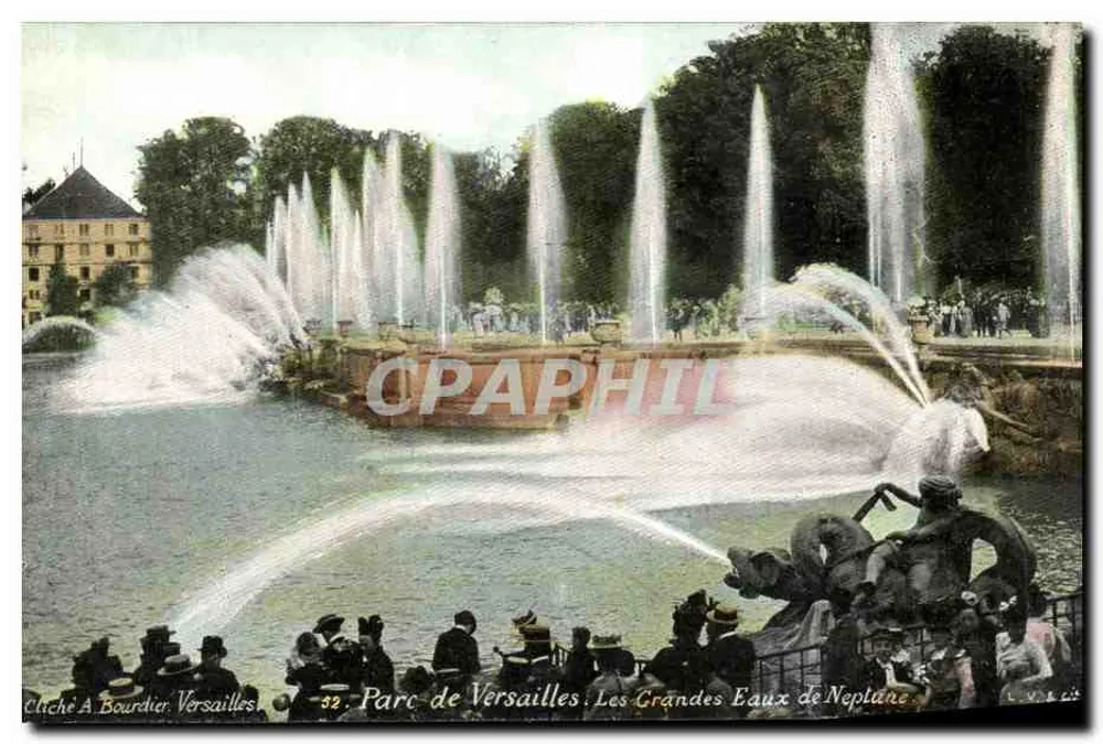 Parc de Versailles : Les Grandes Eaux de Neptune — Cliché A. Bourdier, n°32 - Frente