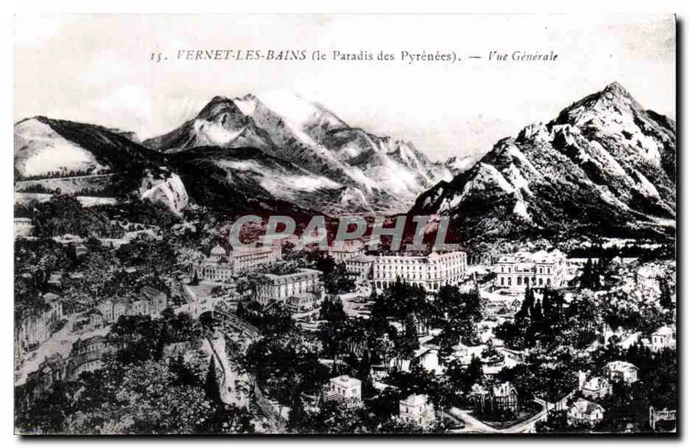 Vernet-les-Bains (o Paraíso dos Pirineus) — Vista Geral — editor C6 66222-9-4675 - Frente