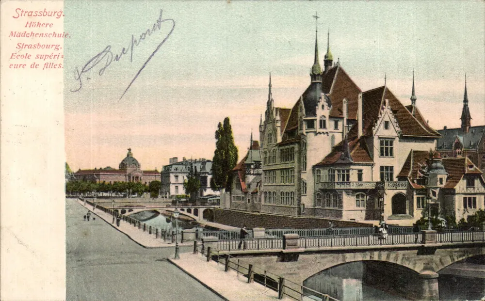 Strasbourg — Escola Superior de Meninas — editor Felix Laub, número de série não visível - Frente