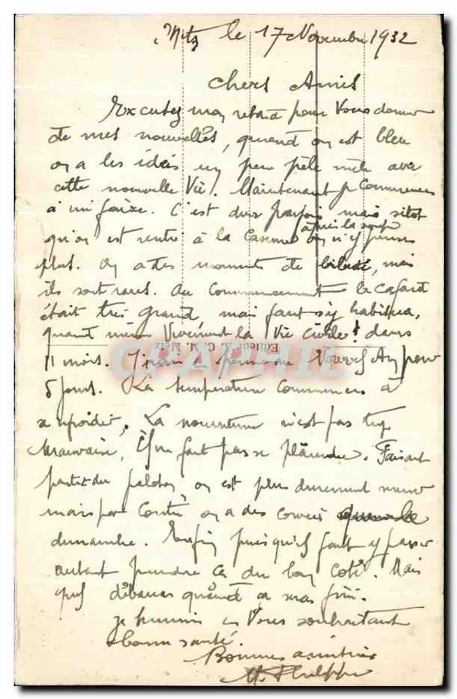 Metz — La Porte des Allemands — éditeur imprimeur non visible, n° de série 64 - Rückseite